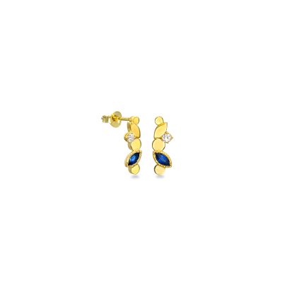 Royal Bloom - Sapphire Petal Earrings