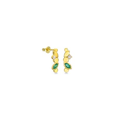 Royal Bloom - Emerald Petal Earrings