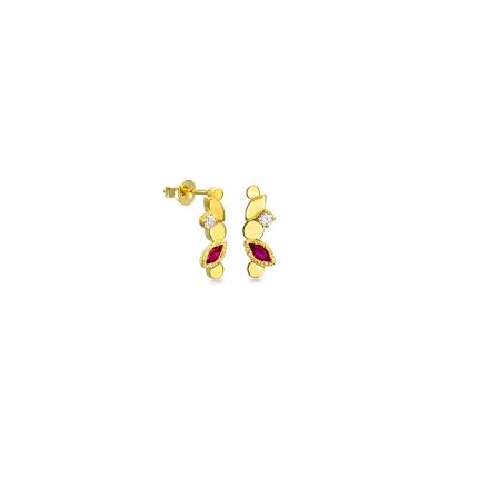 Royal Bloom - Ruby Petal Earrings