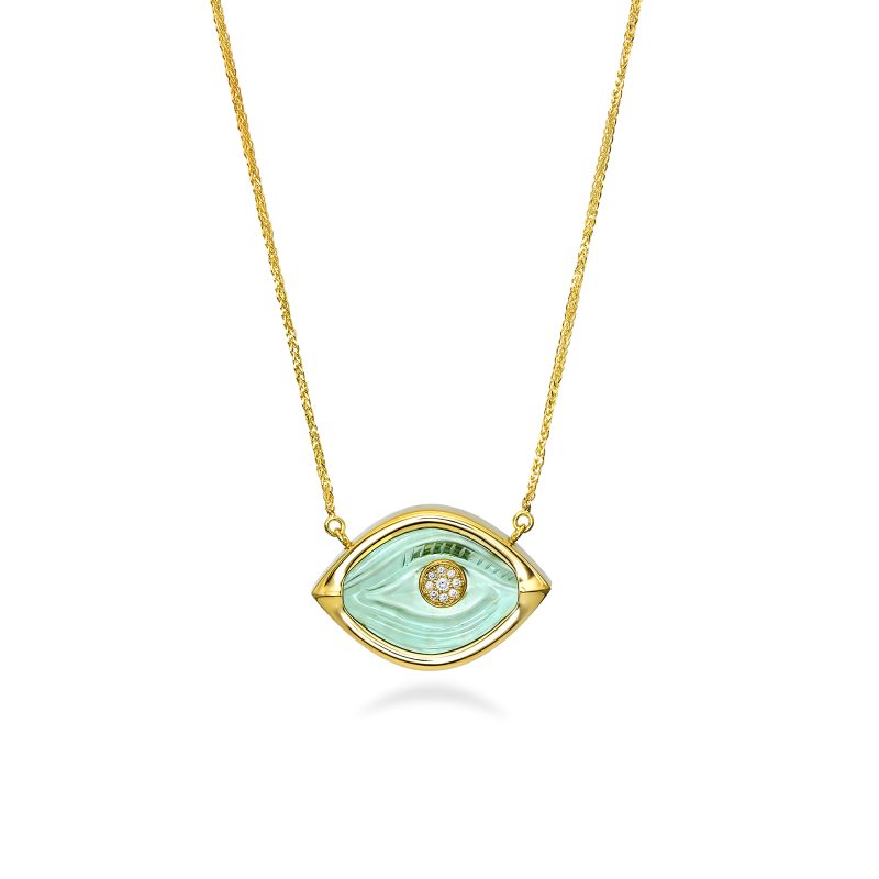 Aegean Eye - Green Amethyst Necklace
