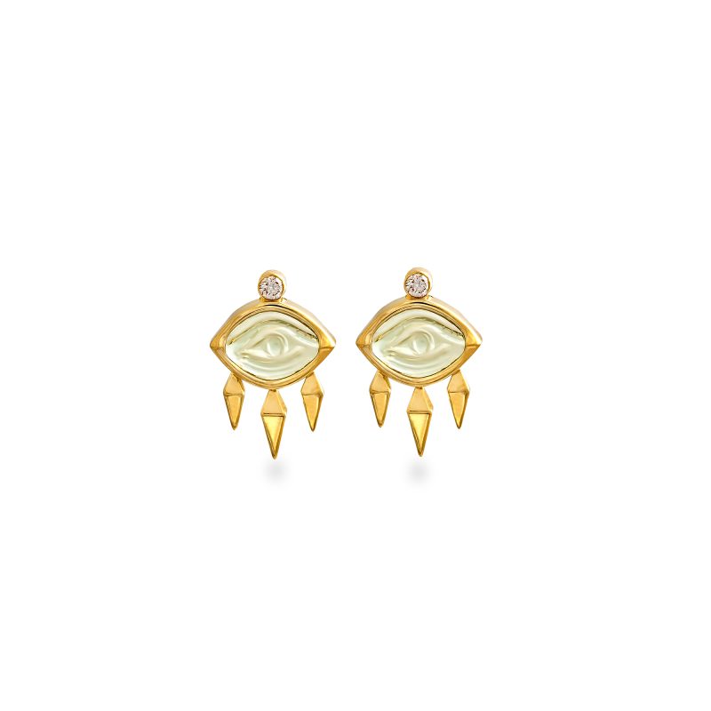Aegean Eye - Green Amethyst Earrings