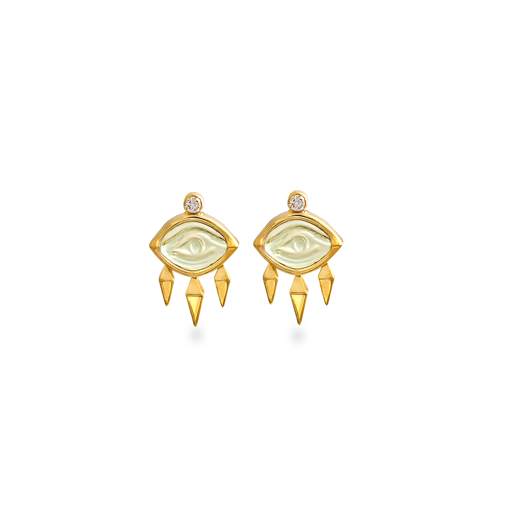 Aegean Eye - Green Amethyst Earrings Aegean Eye - Green Amethyst Earrings