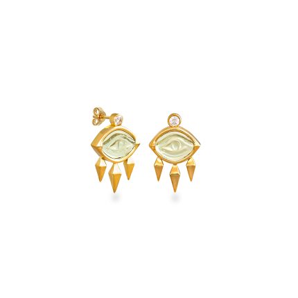 Aegean Eye - Green Amethyst Earrings_1