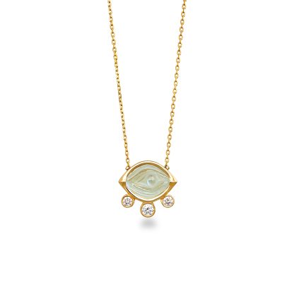 Aegean Eye – Green Amethyst Mini Necklace