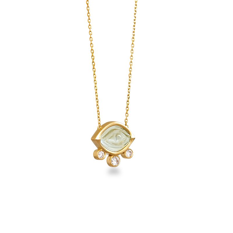 Aegean Eye – Green Amethyst Mini Necklace_1